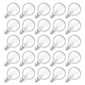 Meconard G40 replacement bulbs with clear glass and warm white light for outdoor string lights