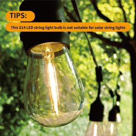 Meconard plastic S14 bulbs offer durability against snow and rain.