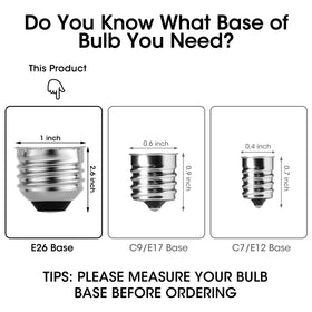 Meconard S14 LED bulbs with E26 base for quick, compatible installation