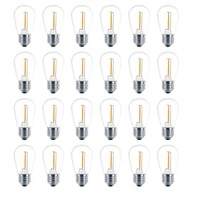 Meconard S14 LED bulbs for outdoor lighting, shatterproof and weatherproof.