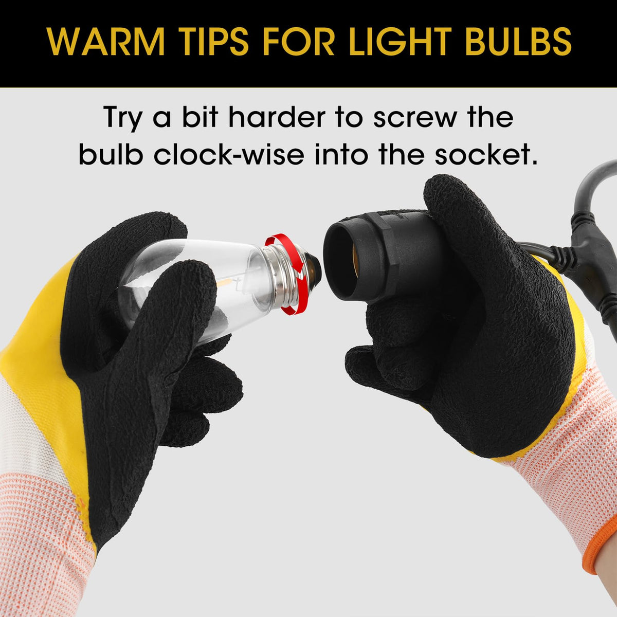 Meconard S14 LED bulbs installed in outdoor string lights for weatherproof charm