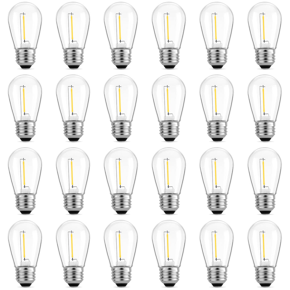 Meconard S14 LED bulbs in packaging ready for an easy outdoor upgrade