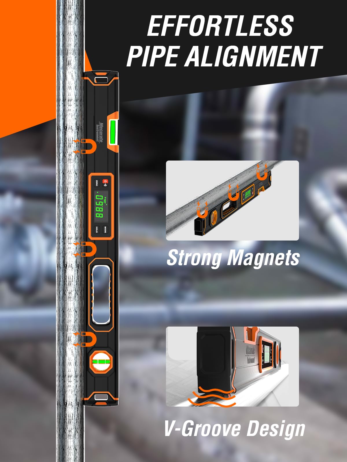 Durable aluminum body for tough job-site use.