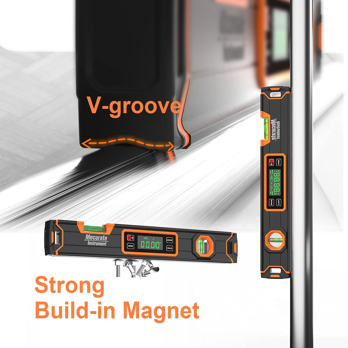 Mecurate vertical and horizontal protractor for accurate framing