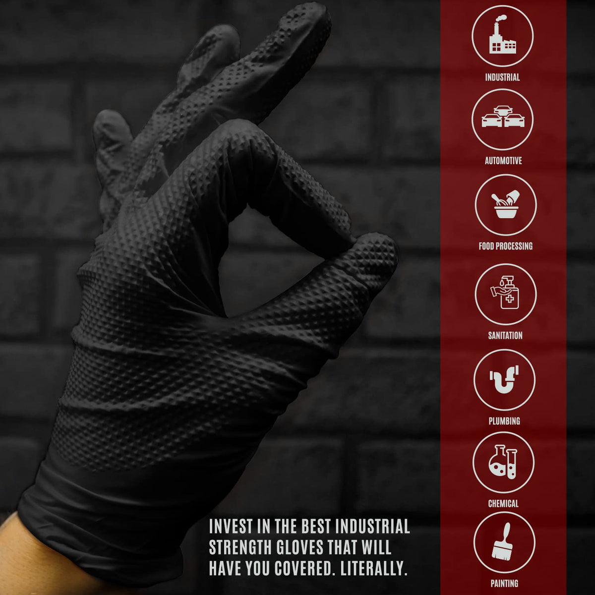 MED PRIDE black nitrile gloves present a professional look in tough environments.