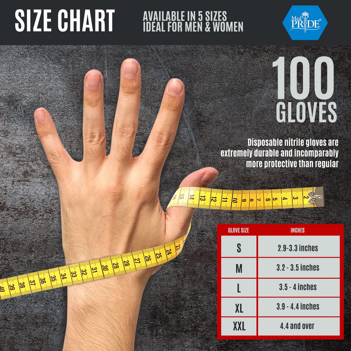 MED PRIDE Maxx Strength nitrile glove latex-free and powder-free for sensitive skin