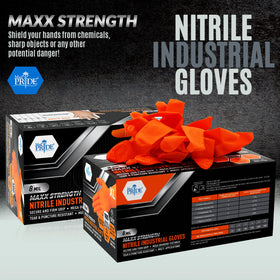 MED PRIDE nitrile gloves with diamond pattern provide secure grip