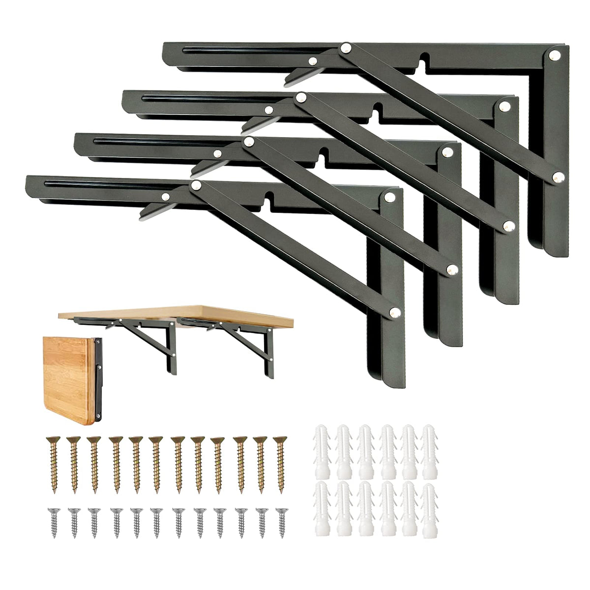Medach heavy-duty folding bracket assembly for space-saving setup