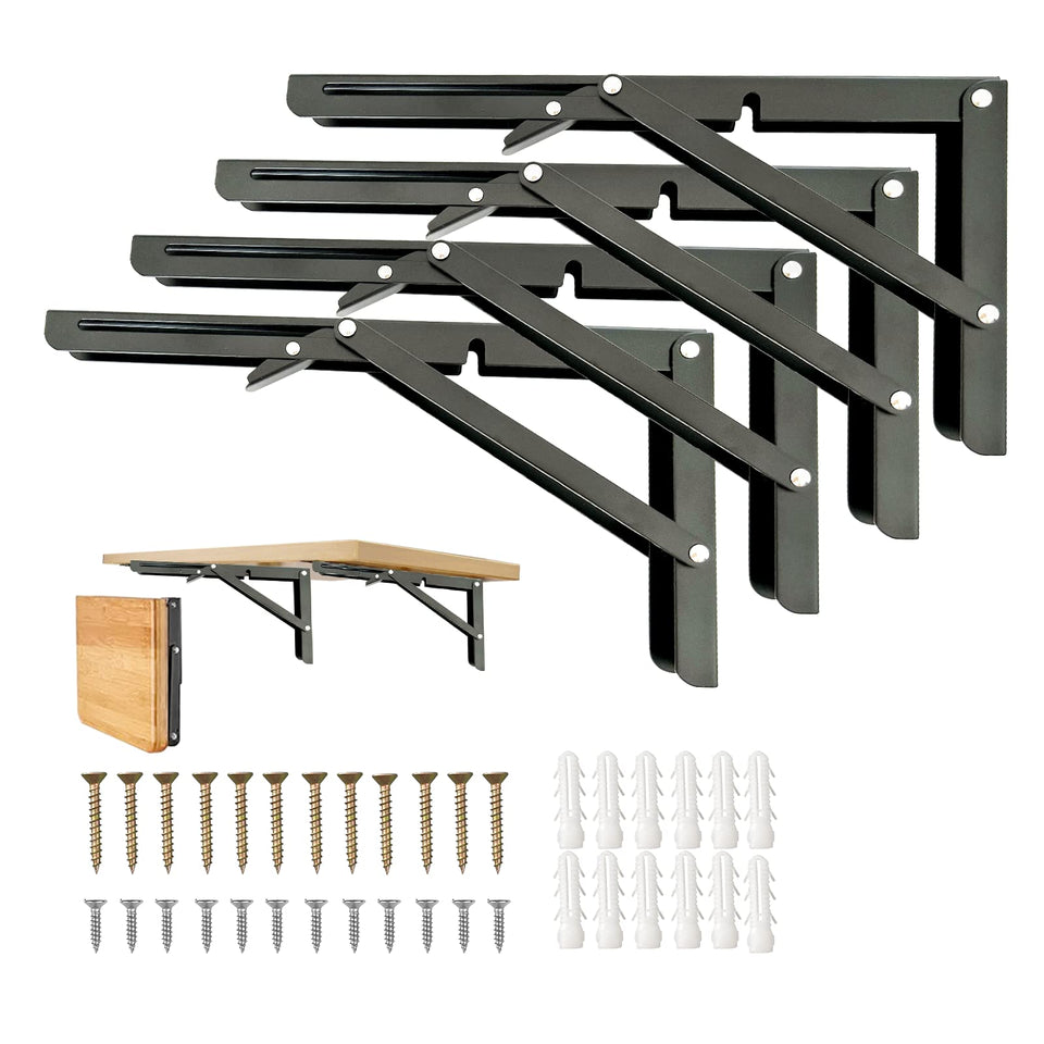Medach heavy-duty folding bracket assembly for space-saving setup
