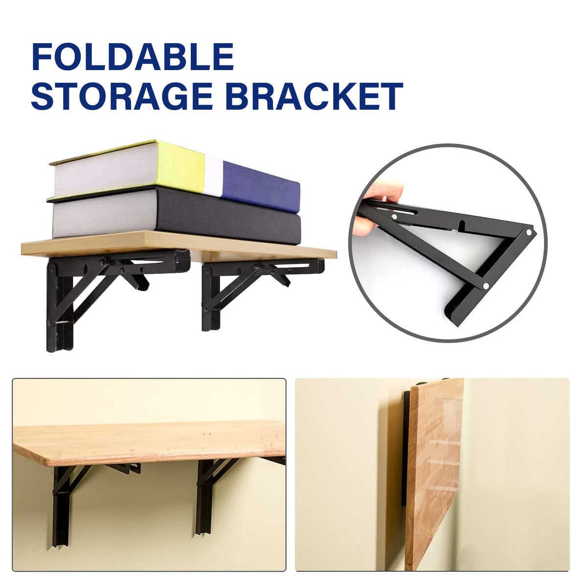 Medach wall-mounted shelf brackets organized in a kitchen or shop