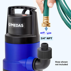 MEDAS 1HP submersible pump handles dirty water for ponds and rain barrels.