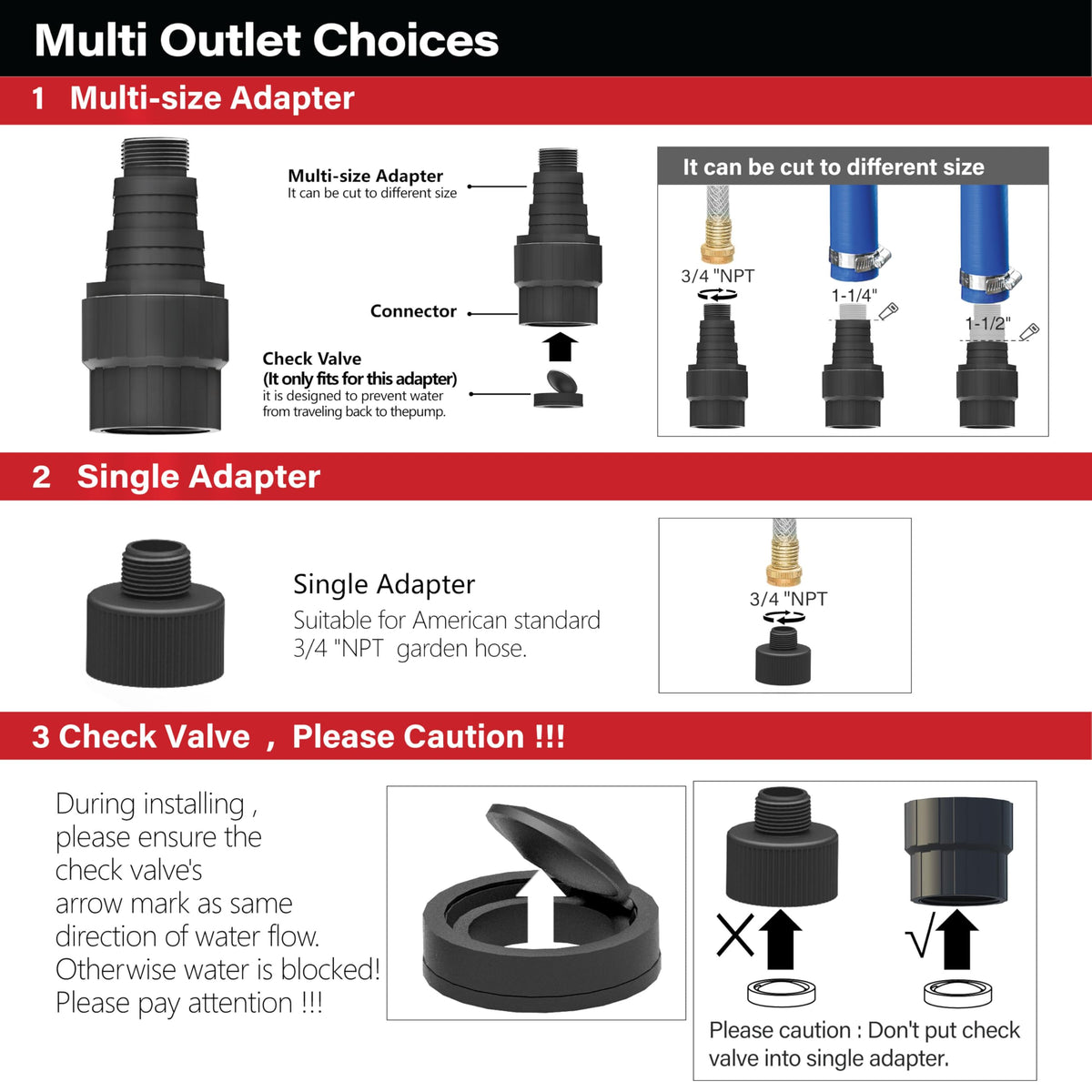 MEDAS package includes filter bag, valve, and adapters.