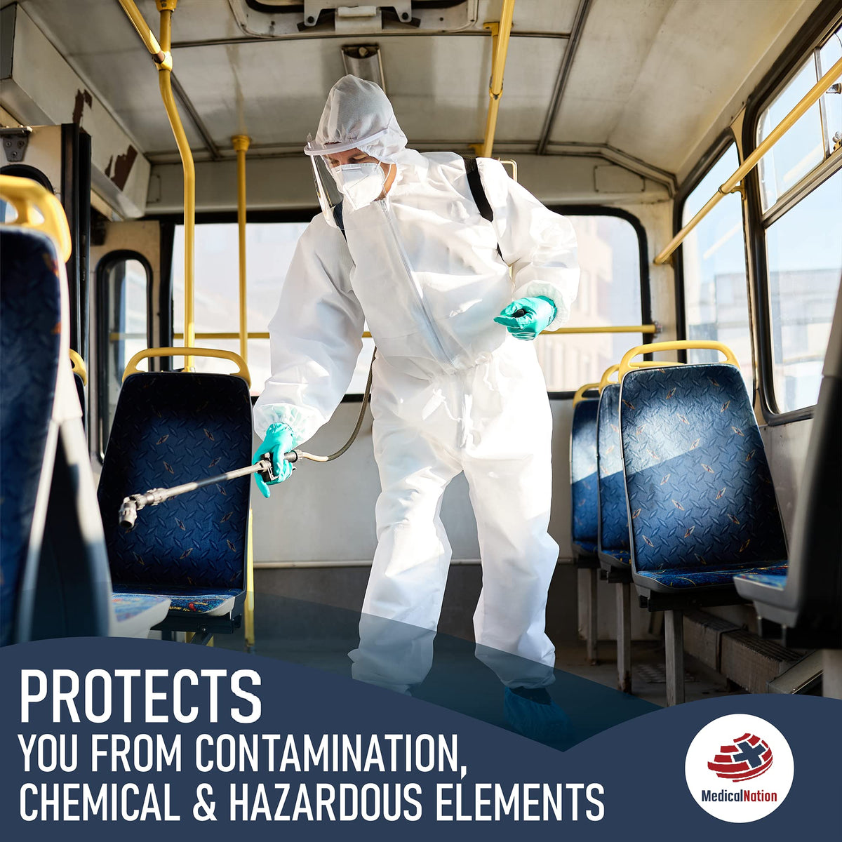 Medical Nation disposable PPE coveralls provide convenient, hygienic protection.