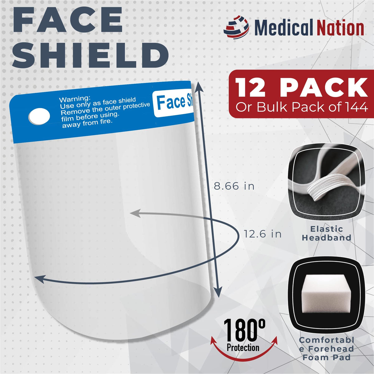 Medical Nation face shield anti-fog feature maintaining visibility during tasks