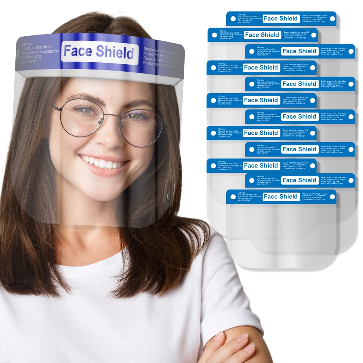 Medical Nation face shield close-up for crystal-clear visibility and anti-fog performance