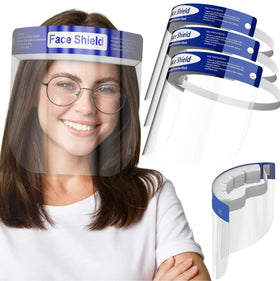 Medical Nation face shield front view showing clear shield and lightweight design