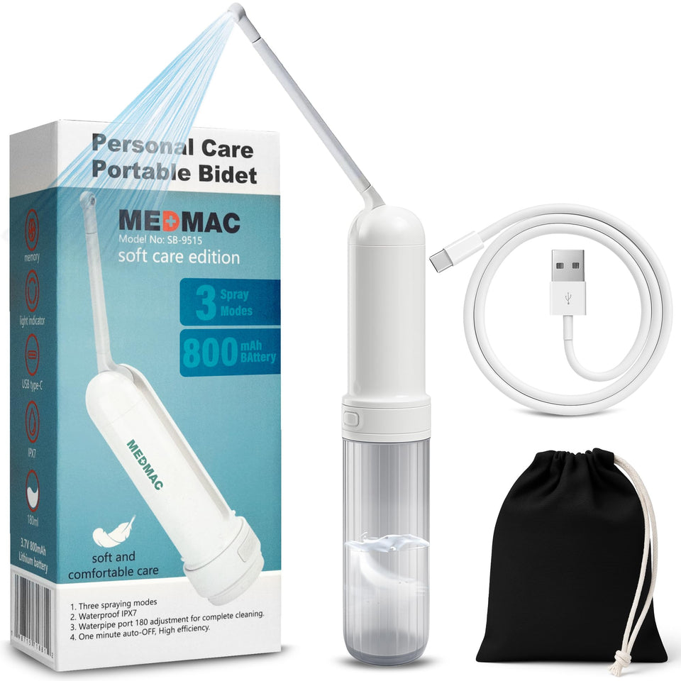 MEDMAC portable bidet in travel-compact form for on-the-go personal hygiene