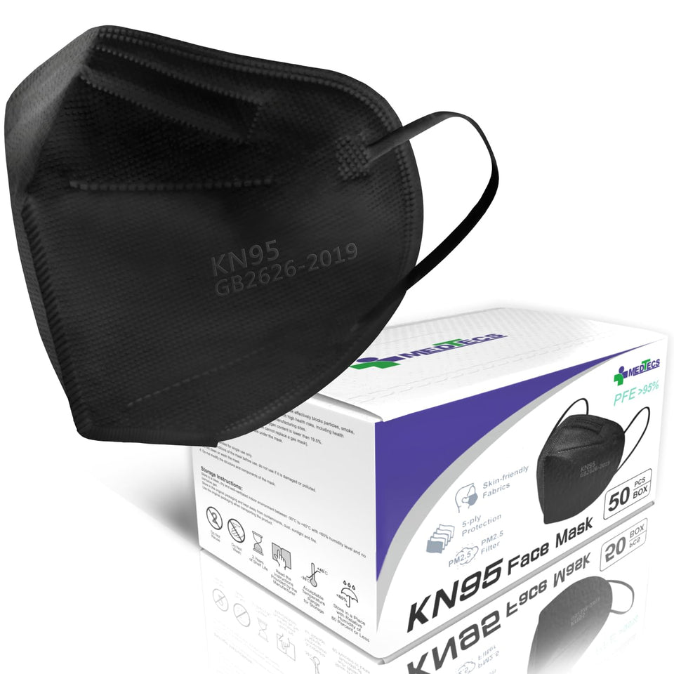 Medtecs KN95 disposable 5-ply face mask provides breathable daily protection.