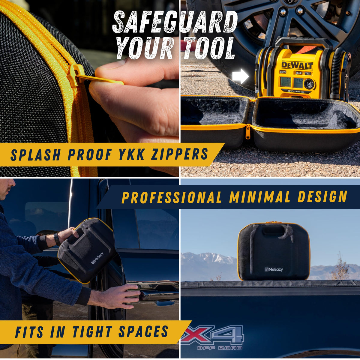 Integrated carry handle and wide strap enable easy one-handed transport.