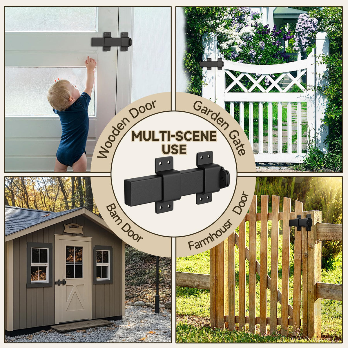 MEEMENG wooden fence-use latch fits barns, sheds, and courtyards
