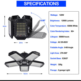 Mefflypee LED garage light two-pack suitable for workshops and storage spaces.