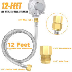 MEFUN RV propane hose connection provides a safe link between regulator and piping.
