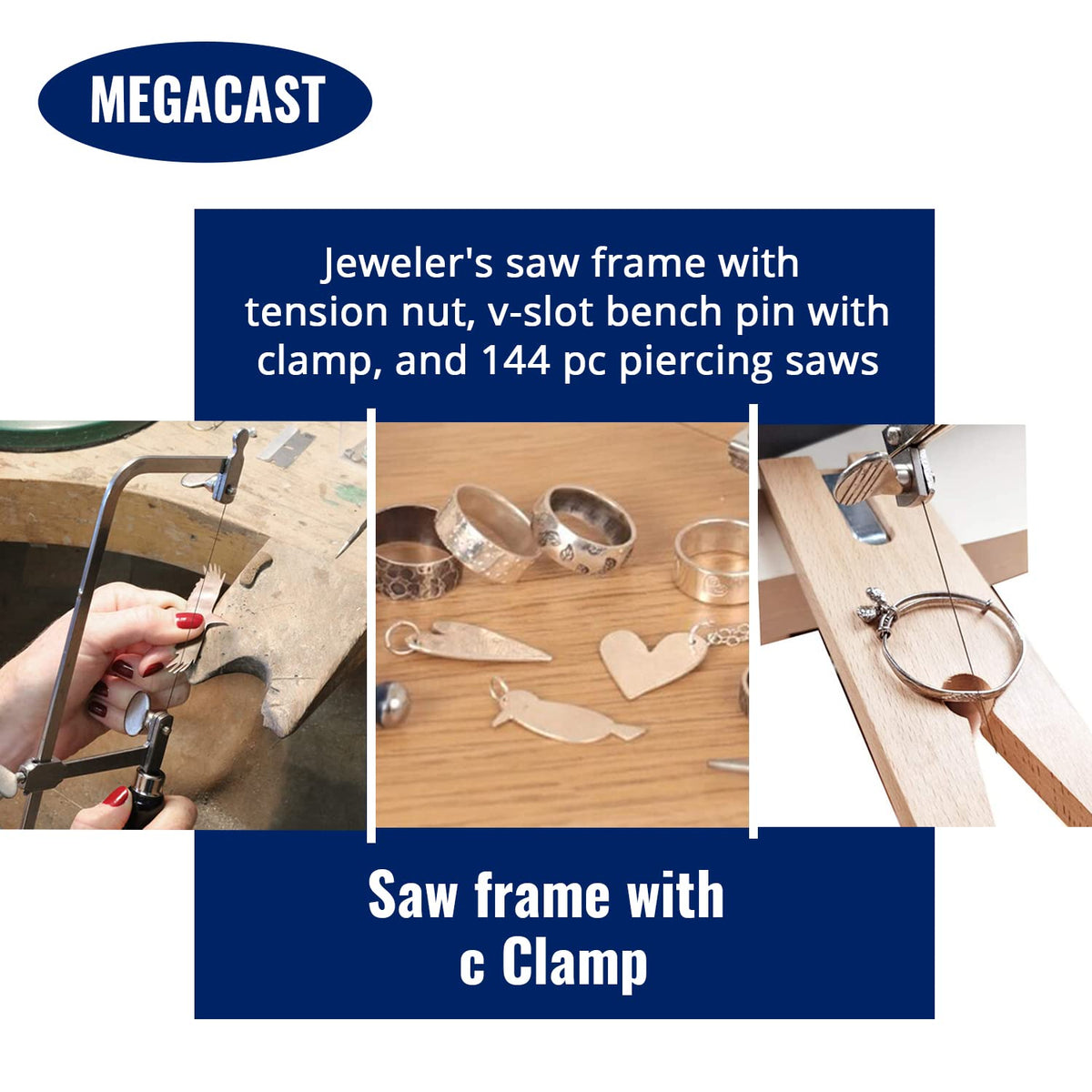 MegaCast interchangeable blades storage enables quick blade changes.