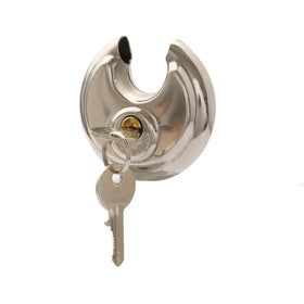 MegaDeal round padlock in storage use, ideal for garages, gates, or trailers