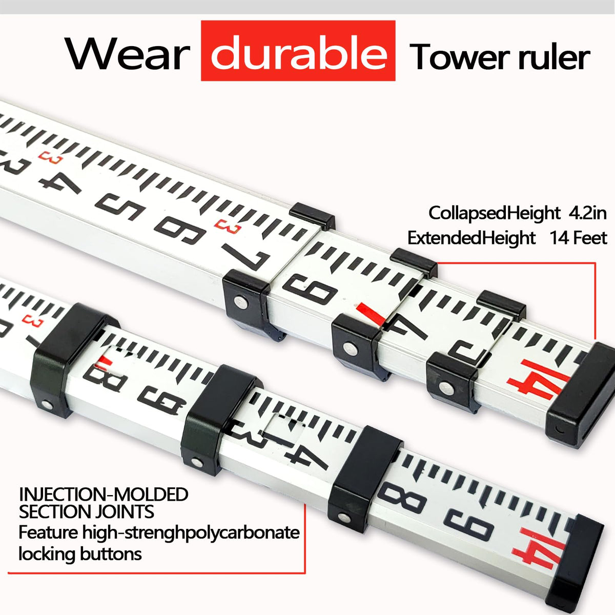 MEI SHUO PIN four section telescopic design extends smoothly for measurements