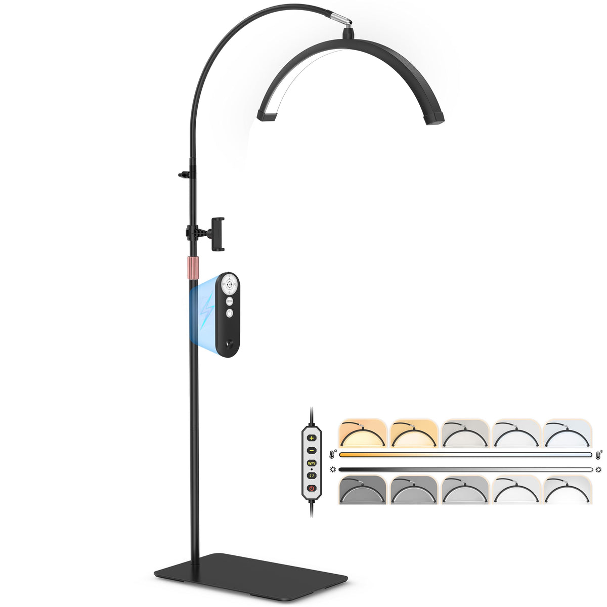 MEIAOELEC Half Moon Light with adjustable head for precise lash work