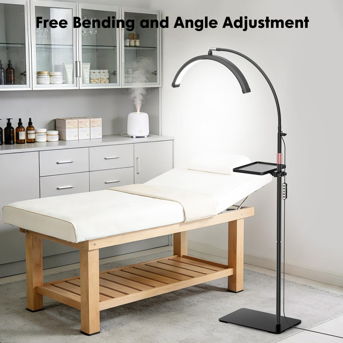 MEIAOELEC lamp tray keeps tools organized during treatments.