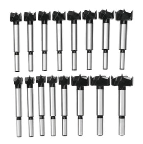Meichoon Forstner drill bit set close-up shows tungsten steel for precise boring.