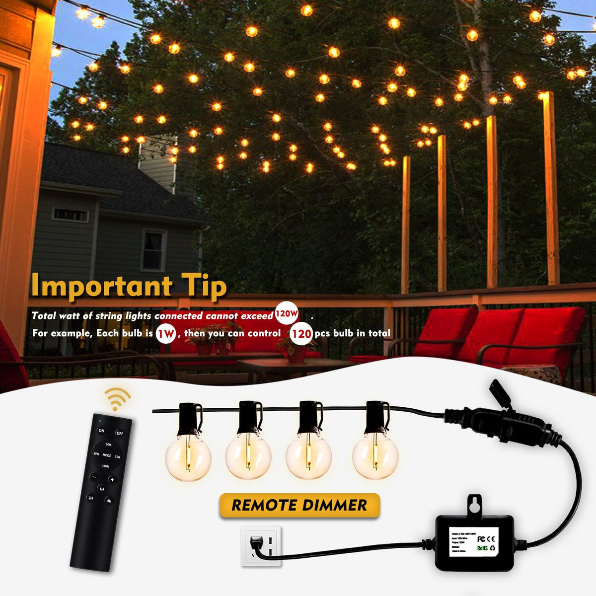 Meidaoduo garden lights enjoy ambient mood with memory timer