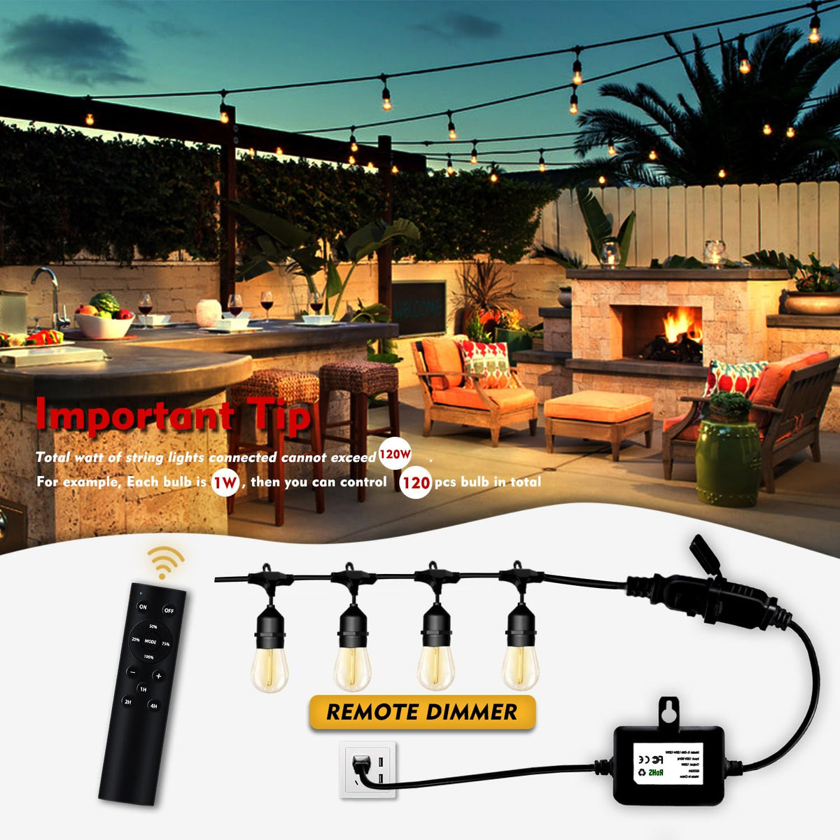 Meidaoduo porch light dimmer lets you adjust porch lighting from 100 ft away