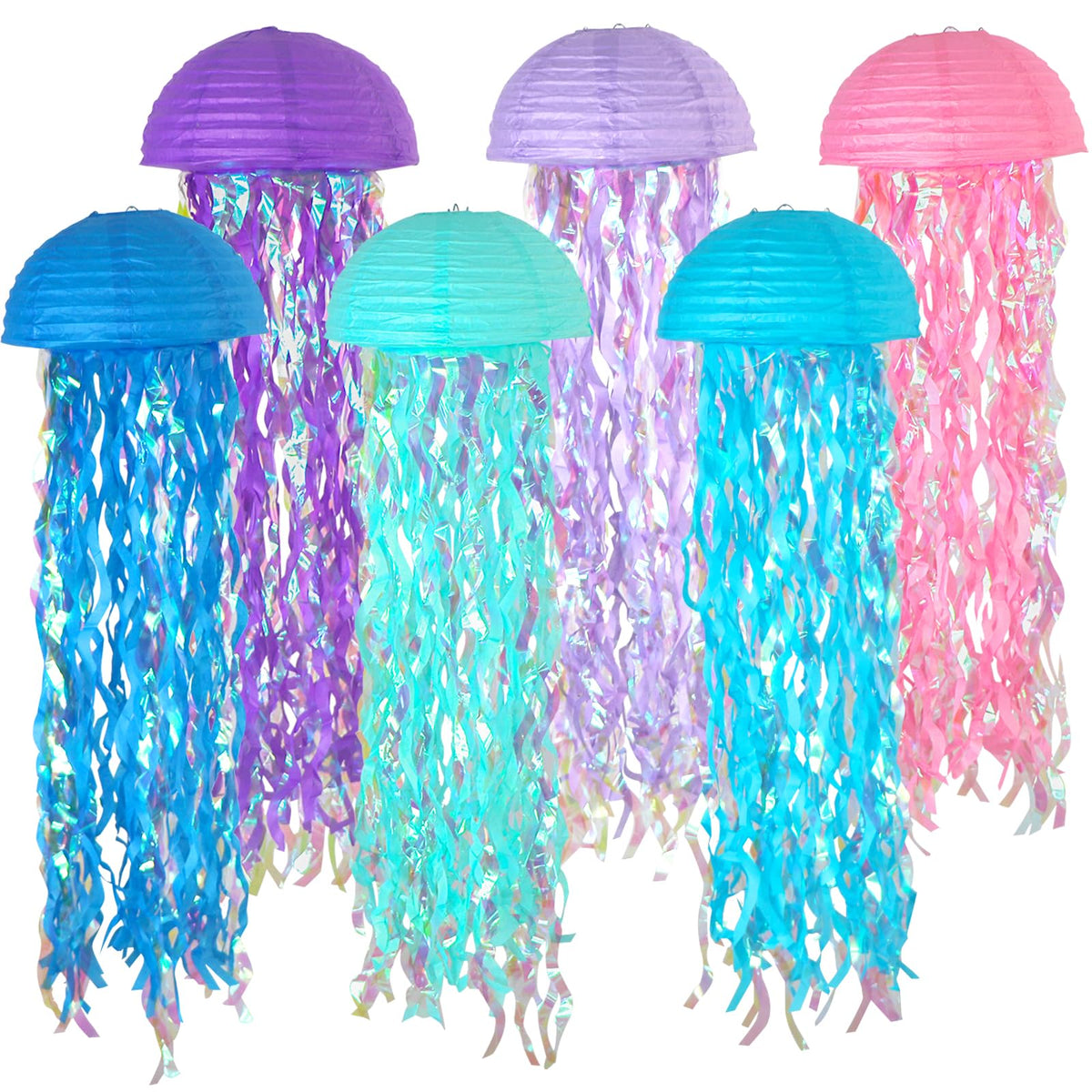MEIDUO 10-inch jellyfish lanterns 6-pack for easy ceiling hanging and ambient glow