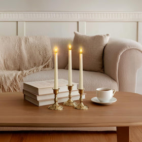 Meigic 3D LED bead flicker creates authentic flame effect.