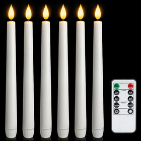 Meigic flameless taper candles with remote six-pack for safe mood lighting