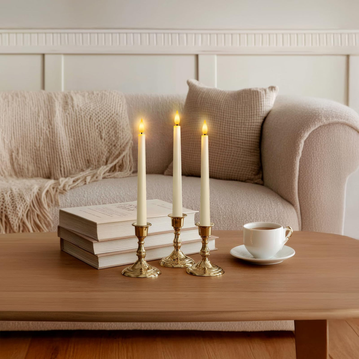 Meigic ivory 9.6-inch LED candles showcase lifelike candlelight without smoke
