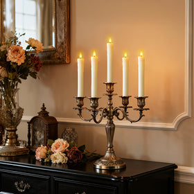 Meigic LED battery-powered taper candle with dimmer for flexible brightness