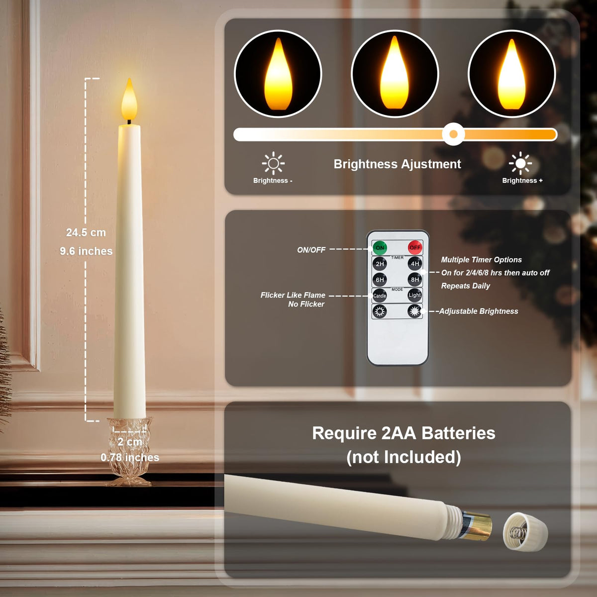 Meigic remote timer and dimming candles for customizable brightness