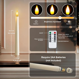 Meigic remote timer and dimming candles for customizable brightness