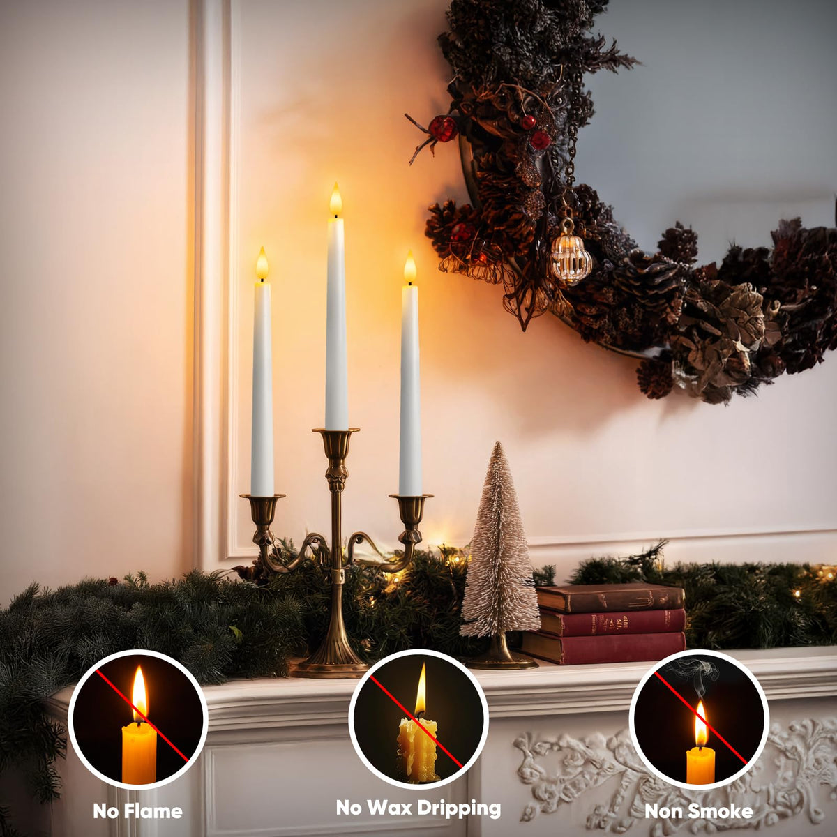 Meigic window decor taper candle for weddings and holidays