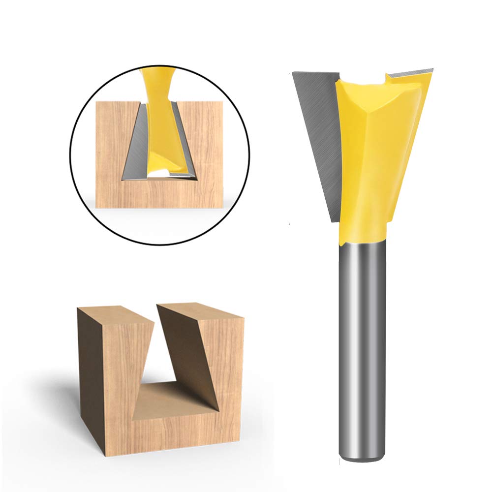 Meihejia dovetail router bit blades close-up highlighting C3 micro-grain tungsten carbide