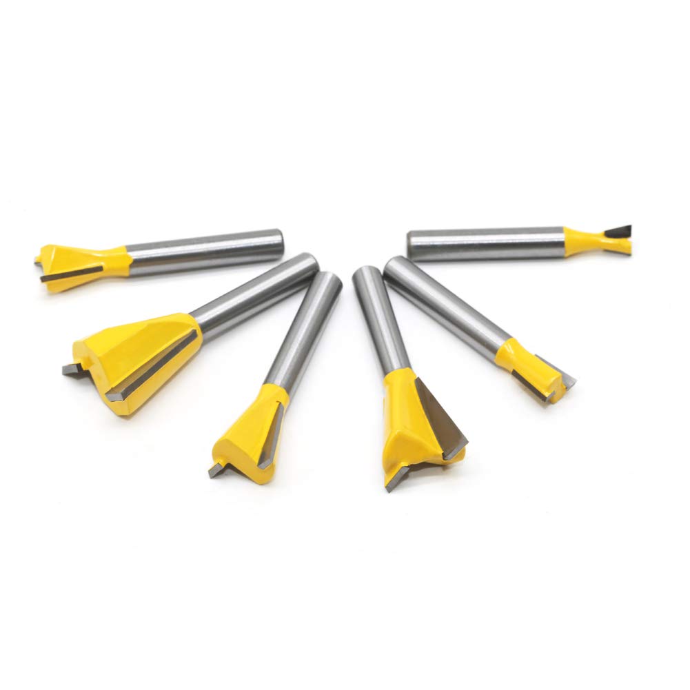 Meihejia dovetail bits shown with CNC handheld and table-mounted routers