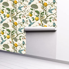 Meihodan Room refresh with peel-and-stick wallpaper in a living room