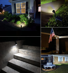 MEIHONG solar spot light mounted on wall for porch accent lighting.