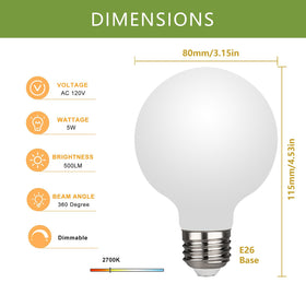 Meilux G25 dimmable globe bulb with smooth brightness control
