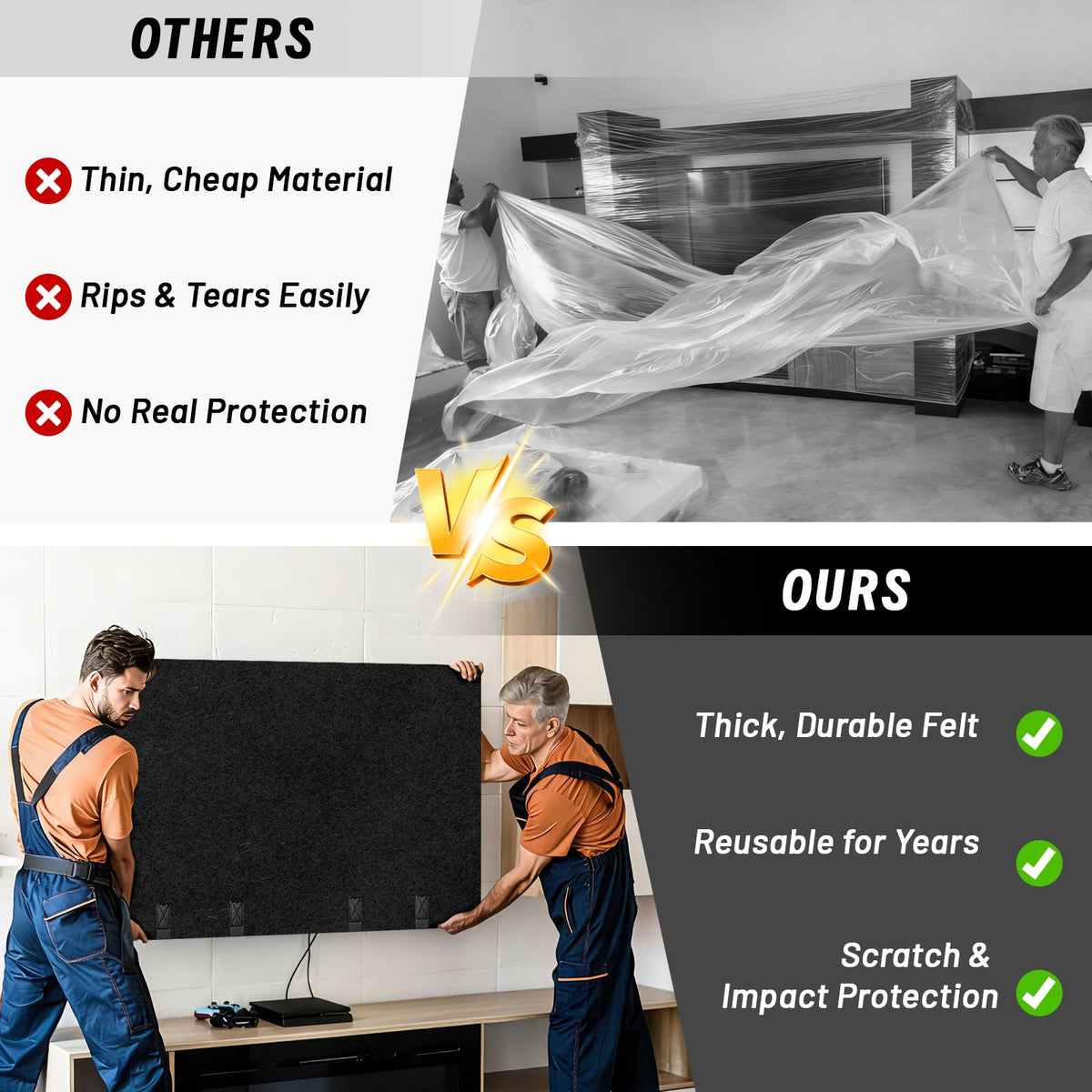 Meimaao dust and scratch protection for flat-screen TVs during moves.