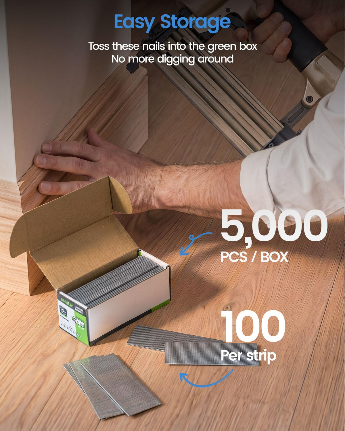 Meite cabinet-building brad nails provide secure joinery for cabinetry