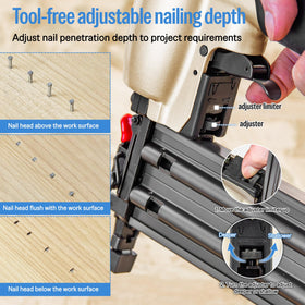 Meite F50C quick release nose enables tool free jam clearance